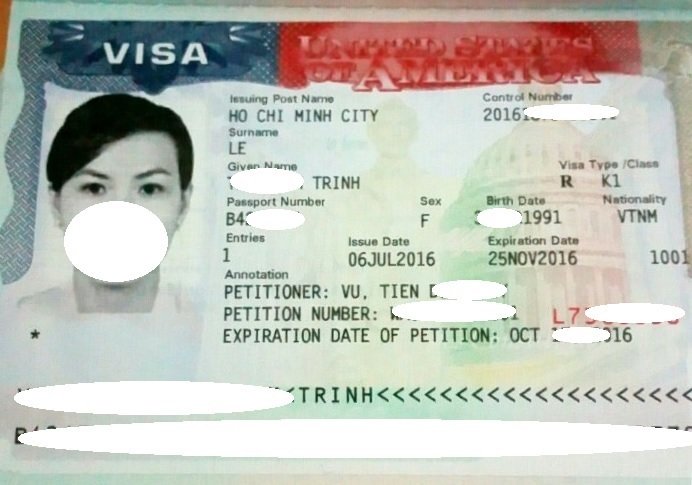 Visa của chị Trinh 