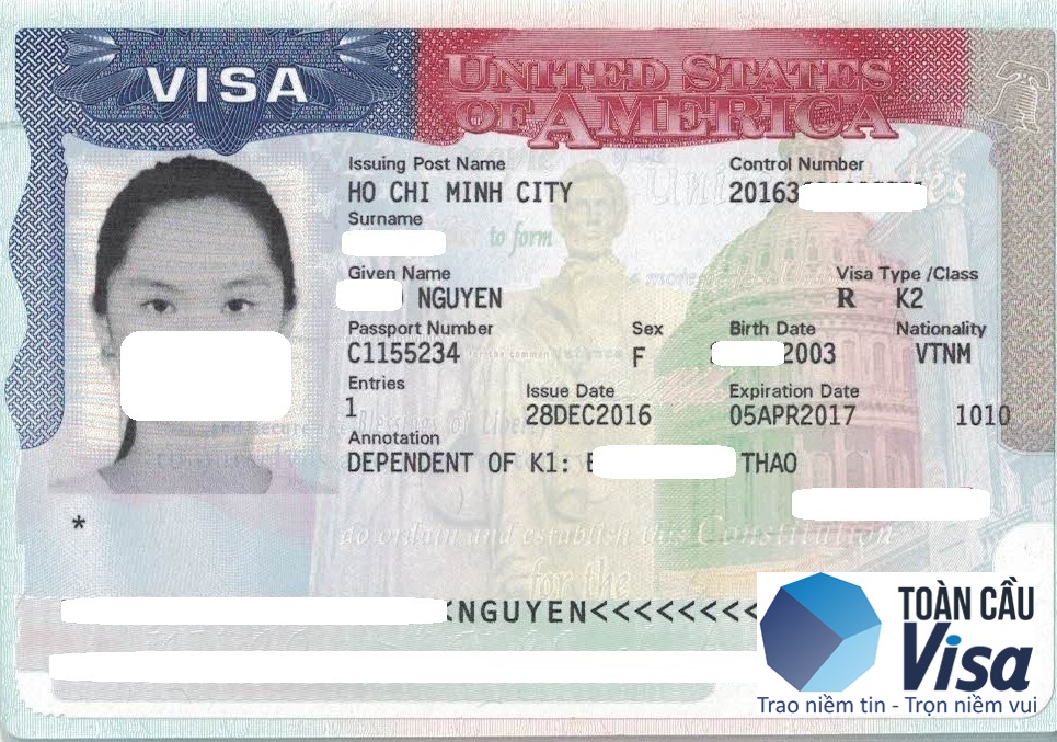 Visa con của chị Thảo