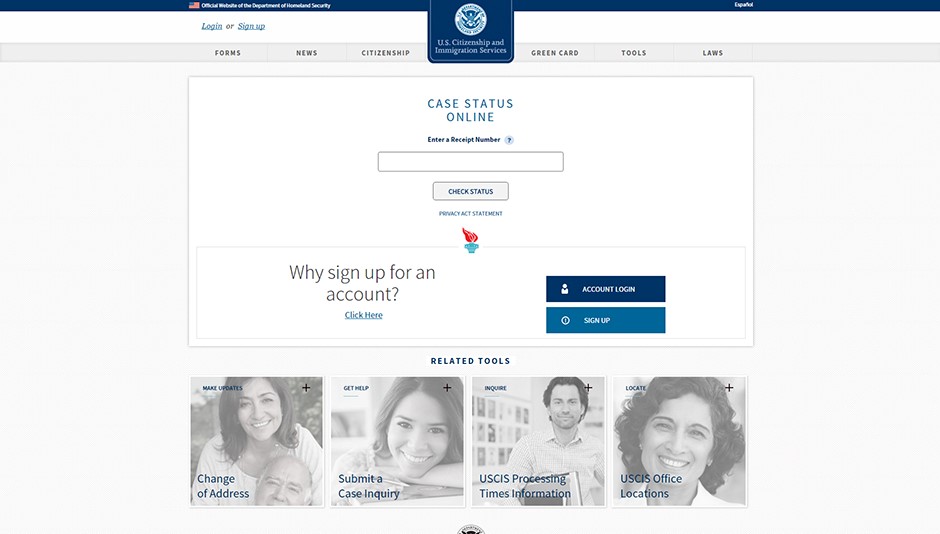 Truy cập vào trang web của Sở Di trú